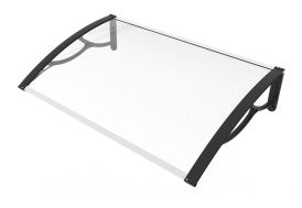 marquise de porte et fenêtre 120 x 80 cm transparente et anti-UV
