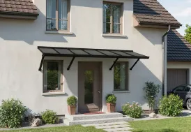 Marquise en aluminium et polycarbonate gris opaque Augustine 258 cm Canopia by Palram