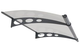 marquise pour porte d'entrée avec structure en acier galvanisé et paroi en polycarbonate
