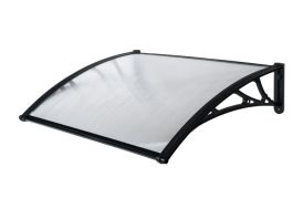 Marquise de porte en polycarbonate Werka Pro noir - 80 x 100 cm