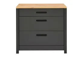 Meuble cuisine pour plaques de cuisson 100 x 60 cm anthracite et bois
