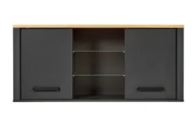 Meuble haut de cuisine pour 130 x 33 cm anthracite et bois
