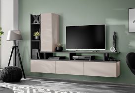 Meuble TV mural en bois Tytan – 210 x 35 x 140 cm