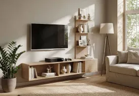 Meuble TV mural en bois 180 cm Joy ASM