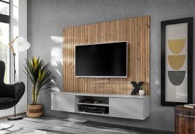 Meuble TV en bois avec parement mural ASM Xari