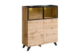 Meuble vitrine 2 portes en bois ASM Thin