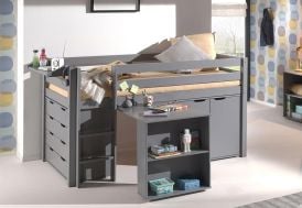 Meubles pour chambre d'enfant lit mezzanine 90 x 200 cm, bureau, commode et placard