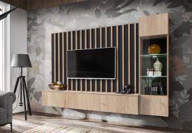 Meuble télé en bois avec meuble vitrine ASM Verti