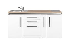 Kitchenette en métal blanc avec éléctroménager