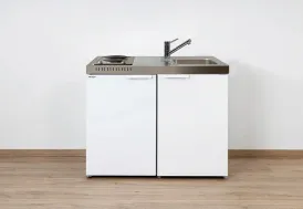 Kitchenette réfrigérateur et plaque électrique 100 cm MK100 Blanche Stengel