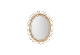 Miroir rond en rotin naturel