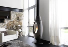 Poêle à bois en fonte anthracite Ove 10kW - Invicta