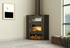 Poêle à bois d’angle double combustion 9,5 kW + four - M-107 RT