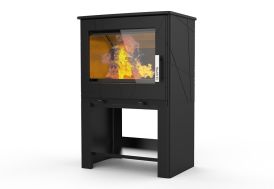 Poêle à bois en fonte avec bûcher Adam – 7,3 kW 