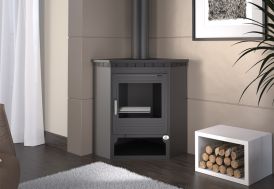 Poêle à bois d’angle double combustion 15 kW  M-105 FM Calefaccion