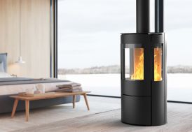 Poêle à bois double combustion en acier Céleste – 6 kW 