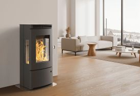 Poêle à bois double combustion en acier Talma Tri-Vision – 9,1 kW 