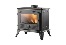 poêle à bois en fonte anthracite à double combustion petits espaces 6 kW