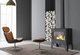 Poêle à bois double combustion en fonte Georges – 6,7 kW 
