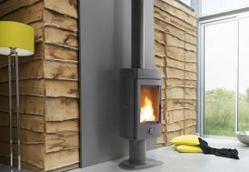 Poêle à bois d'angle double combustion avec four et bûcher 15 kW – CH-5 H -  FM Calefaccion