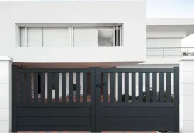Portail battant aluminium 4m anthracite : h.130 cm manuel - semi-ajouré