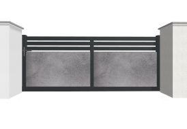 Portail coulissant en aluminium 4,00 m Modulo portail décor béton