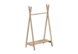 Portant à vêtements en bois de chêne Nature – 74 x 50 x 131 cm