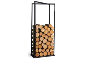 Porte-bûches compact en acier noir 70 cm Bytom