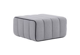 Pouf carré modulable en tissu Ambivalenz Curt gris