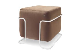 Pouf carré en velours marron Modulo