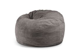 Pouf d'intérieur en velours gris foncé