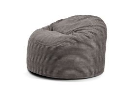 Pouf d'intérieur en velours gris foncé