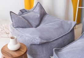 Pouf poire d'intérieur en velours