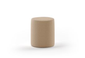 Pouf rond en polyester bouclé Moon marron - ⌀ 41 x 41,5 cm