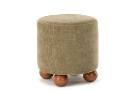 Pouf rond en tissu Athezza Dakota kaki