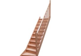 Rampe à Fuseaux en Hêtre pour Escalier Quart Tournant Bas