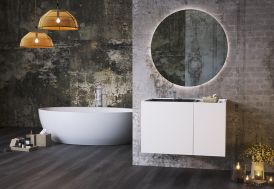 Ensemble de salle de bain en bois stratifié laqué