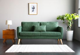 Canapé en bois et tissu polyester dans un salon