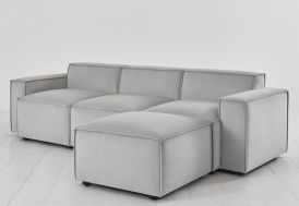 Canapé modulable 3 places en velours gris clair Swyft Home
