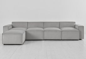 Canapé modulable 4 places en velours gris clair Swyft Home