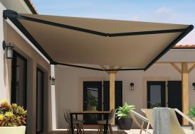 Store de terrasse gris anthracite et taupe