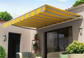 Store banne monobloc gris et jaune manuel