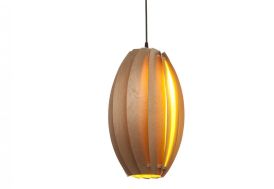 Lampe Suspension Design en Bois Bloom Long 18x39cm