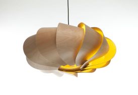 Lampe Suspension Design en Bois Bloom Ovale 39x20cm