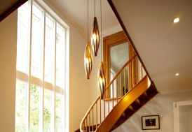 Lampe Suspension Design en Bois Cocoon 25x120cm