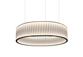 Suspension Luminaire LED avec Abat-Jour en Ruban Dix Heures Dix Ronde Ø 80 cm
