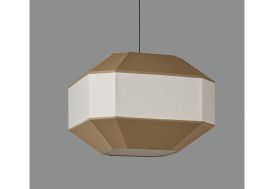 Lustre en métal, lin et coton Bauhaus ⧄ 60 cm sable