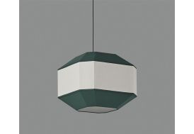 Lustre en métal, lin et coton ACB Bauhaus ⧄ 45 cm vert