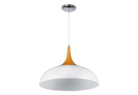 Suspension luminaire blanche et bois foncé Linea Verdace