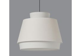 Lustre en métal, lin et coton Aspen Ø 60 cm blanc